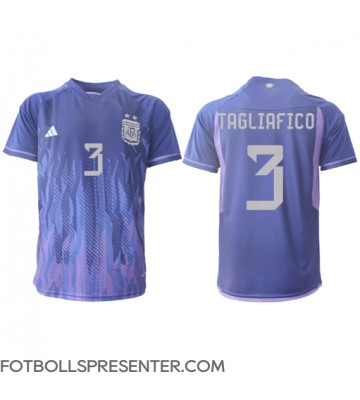 Argentina Nicolas Tagliafico #3 Borta Matchtröja VM 2022 Kortärmad
